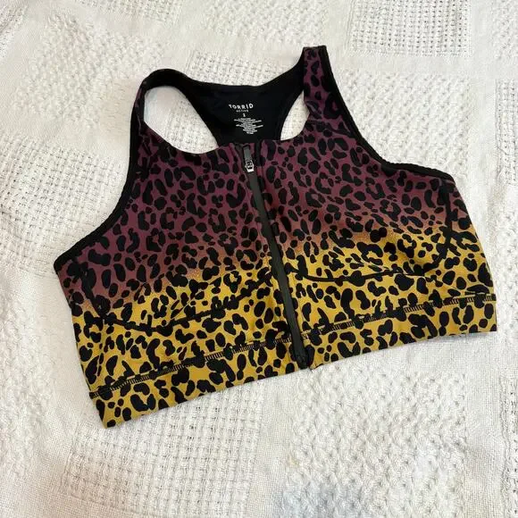 Torrid 2 zip front wireless active sports bra top BC 2632 - Picture 7 of 8